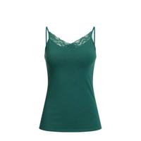 WE Fashion spaghettitop met biologisch katoen trekking green - thumbnail