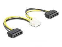 Delock Stroom Aansluitkabel 0.15 m Zwart, Wit - thumbnail