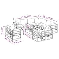 Tuinbankenset met kussen 12 pcs Zwart Aluminium - thumbnail