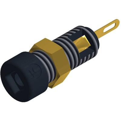 SKS Hirschmann CO MBI 1 Au, sw Miniatuur-laboratoriumconnector Bus, inbouw verticaal Stift-Ø: 2 mm Zwart 1 stuk(s)