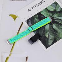 By Qubix - Compatible met Fitbit Inspire 3 - Elastische solo loop nylon bandje - Mintgroen - Compatible fitbit bandje - thumbnail