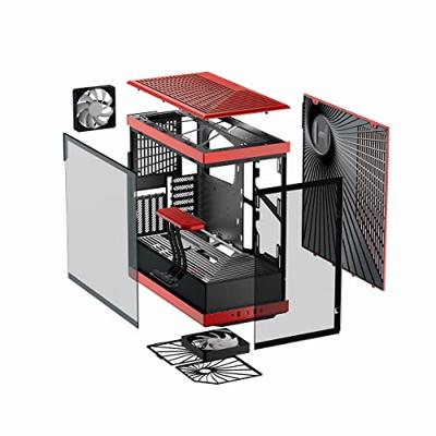 HYTE Y40 Tempered Glass Midi-tower PC-behuizing Zwart-rood HYTE Y40 Tempered Glass Midi-tower PC-behuizing Zwart-rood
