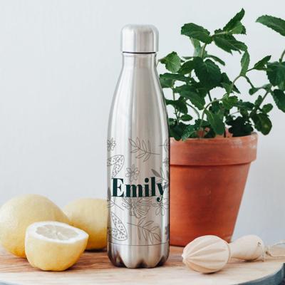 RVS drinkfles bedrukken - 500 ml - Zilver