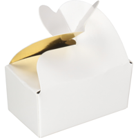 Ballotin | karton + PP | 67x39x32mm | wit/goud | 50 stuks - thumbnail