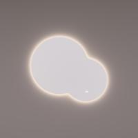 HIPP Design spiegel Organisch Rond met Indirecte LED Verlichting Rondom 120 B x 102 H x 3 cm met Spiegelverwarming. Kleurenwissel en Touch Dimmer - thumbnail