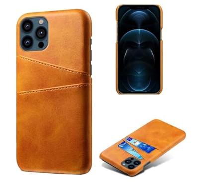 Casecentive Leren Wallet Back case iPhone 13 Pro tan