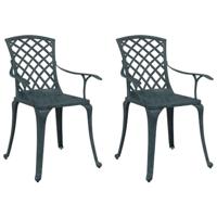 Tuinstoelen 2 st gietaluminium groen - thumbnail