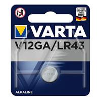 Varta V12GA - LR43, 4278101401, alkalinebatterij, 1,5 volt, diameter 11,6 mm, hoogte 4,2 mm, verpakking van 1 batterij - thumbnail