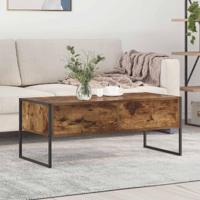 Salontafel met lade Rook Eik 100 x 46 x 40 cm Bewerkt hout - thumbnail