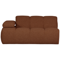 Woood Mojo 1,5-zits bank arm links ribstof Roestbruin Melange - thumbnail