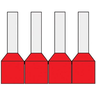 Geïsoleerde HaspelAdereindhulzen 1,50qmm Rood penlengte= 8mm