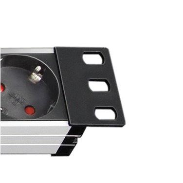 Brennenstuhl premium-line technic alu 19" 8x stekkerdoos (aluminium/zwart, 1390007018, voor 8 stekkers)