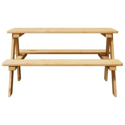 Kindertafel met banken 90x79,5x50 cm massief hout