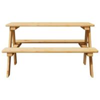 Kindertafel met banken 90x79,5x50 cm massief hout - thumbnail