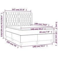 Boxspring met matras stof donkergrijs 140x190 cm - thumbnail