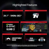 ASUS ROG Swift PG248QP 24 Zoll eSports Gaming Monitor (Full HD, 540 Hz, Nvidia G-Sync, ULMB 2, TN-Panel, Aura-Sync, HDR 400, DisplayPort, HDMI, USB-Hub) - thumbnail