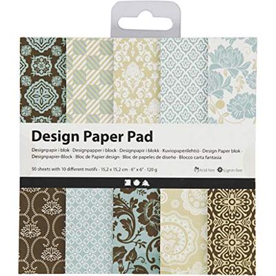Creativ Company Design papierblok lichtblauw/bruin, 50 vellen