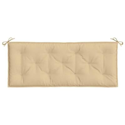 VidaXL Tuinbankkussens 2 st 120x50x7 cm stof gemêleerd beige