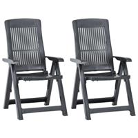 Tuinstoelen 2 st verstelbaar kunststof antracietkleurig - thumbnail