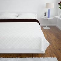 VidaXL Bedsprei gewatteerd dubbelzijdig 170x210 cm beige/bruin - thumbnail