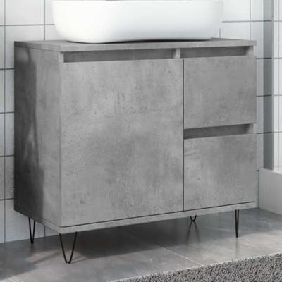 Badkamerkast 65x33x60 cm bewerkt hout betongrijs