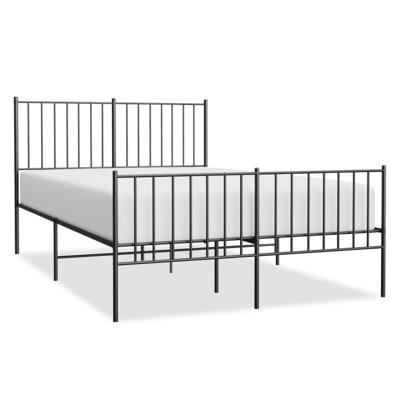 Bedframe met hoofd- en voeteneinde metaal zwart 120x190 cm