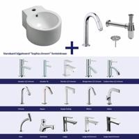 FonteinPack Kronos Keramiek 35x28 cm Chroom (Keuze uit 20 kranen) - thumbnail