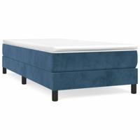 Boxspring met matras fluweel donkerblauw 90x190 cm - thumbnail