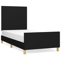 Bedframe zonder matras 100x200 cm stof zwart - thumbnail