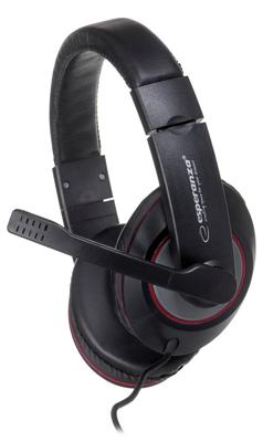 Esperanza EH118 hoofdtelefoon/headset Bedraad Hoofdband Oproepen/muziek Zwart, Rood