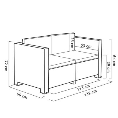 Tuinmeubilair SP Berner Diva Tropea Antraciet Donker grijs (4 Onderdelen)