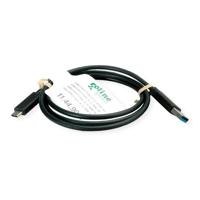 ROLINE GREEN USB 3.2 Gen 1 kabel, A-C, M/M, zwart, 0,5 m - thumbnail
