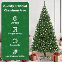 VidaXL Kunstkerstboom groen 180 cm pvc en staal en kunststof - thumbnail