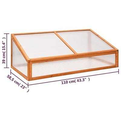 VidaXL Broeikas 110x58,5x39 cm vurenhout oranje - thumbnail