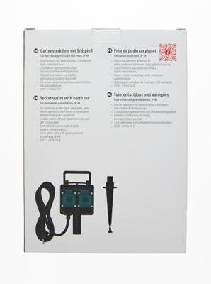 Brennenstuhl 1154430 Buitenstopcontact 2-voudig Zwart, Groen Met grondspies - thumbnail