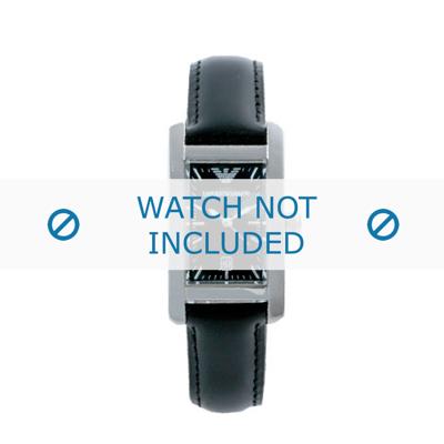 Horlogeband Armani AR0122 Leder Zwart 14mm Horlogeband Armani AR0122 Leder Zwart 14mm