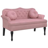 Bankje met kussens 120,5x65x75 cm fluweel roze - thumbnail