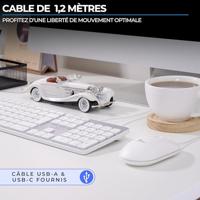 Bedraad toetsenbord en muiscombinatie - BLUESTORK - KB Mac - Mac-compatibel - Wit - thumbnail