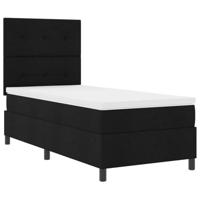 Boxspring Bed met Matras & LED Zwart 100x200 cm Stof - thumbnail