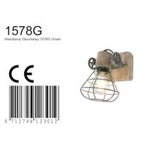 Steinhauer WandlampGeurnesey donkergroen met hout - 1578G - thumbnail