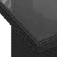 7-delige Loungeset met kussens poly rattan zwart - thumbnail