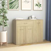 Dressoir 88x30x70 cm bewerkt hout sonoma eikenkleurig - thumbnail