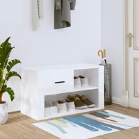 VidaXL Schoenenkast 80x35x45 cm bewerkt hout hoogglans wit - thumbnail
