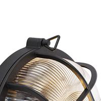 QAZQA Industriële ronde wandlamp zwart IP44 - Noutica - thumbnail
