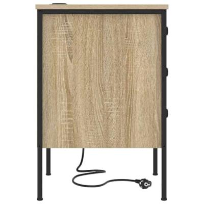 Nachtkastje 2 pcs Sonoma eiken 42 x 41 x 61 cm Bewerkt hout