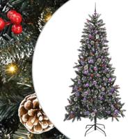 VidaXL Kunstkerstboom met 300 led groen 240 cm pvc en plastic en staal - thumbnail