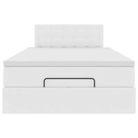 Ottoman bed met matras 120x190 cm kunstleer wit - thumbnail
