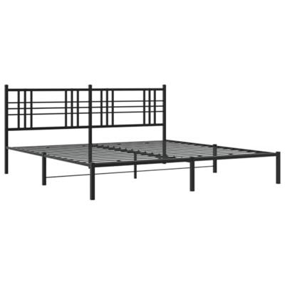 Bedframe met hoofdbord metaal zwart 200x200 cm Bedframe met hoofdbord metaal zwart 200x200 cm