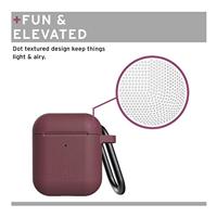 U by UAG [U] DOT Soft Touch Siliconen Hoes Apple Airpods 2 (2019) / Apple Airpods 1 (2016) [Wireless Charging Compatible (LED zichtbaar), Lightning-aansluiting afdekking, karabijnhaak ] aubergine - thumbnail