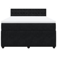 Boxspring met matras fluweel zwart 160x200 cm - thumbnail